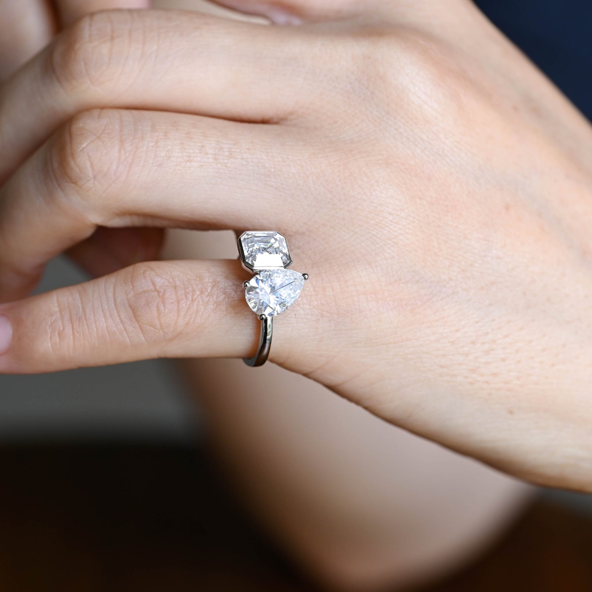 2 CT Round Three Stones Lab Grown Diamond Engagement Ring