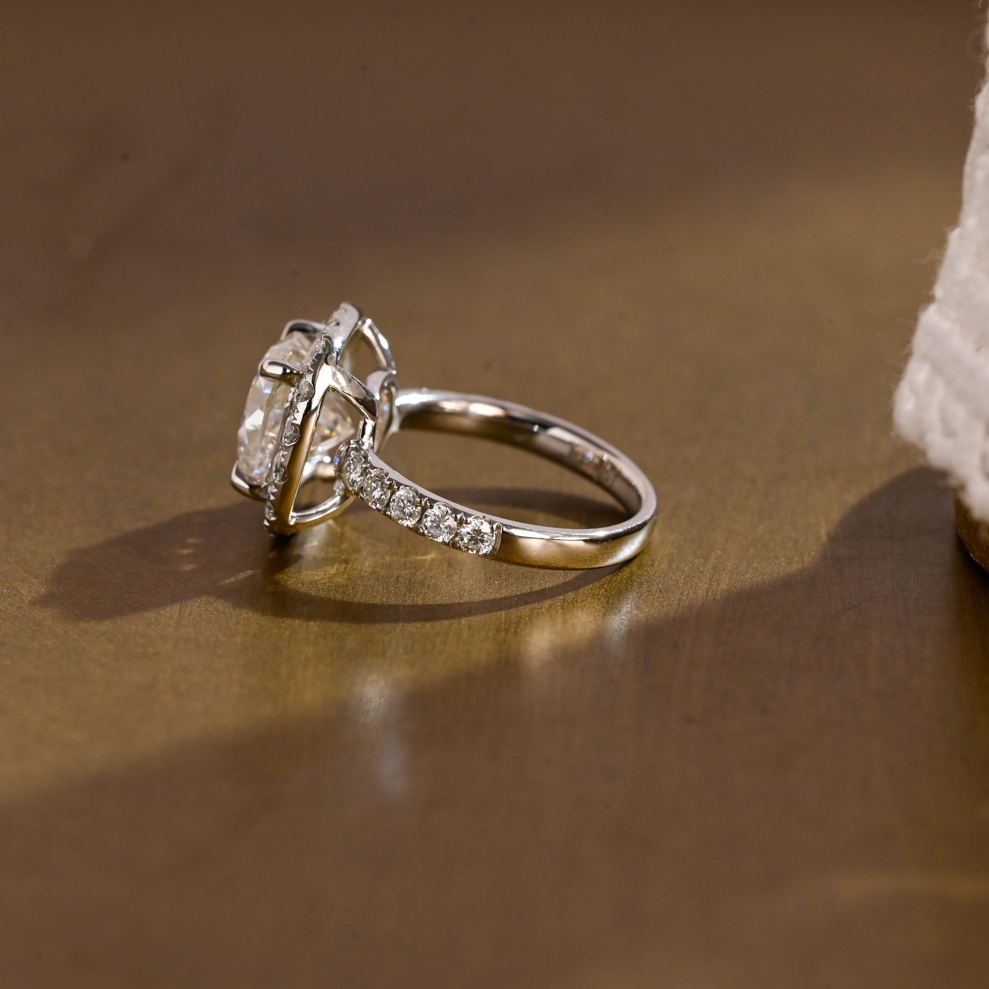 2 CT Round Three Stones Lab Grown Diamond Engagement Ring
