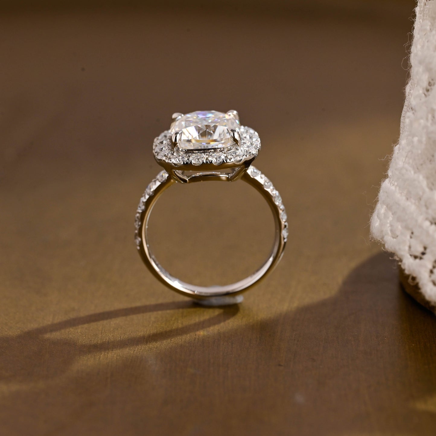 2 CT Round Three Stones Lab Grown Diamond Engagement Ring