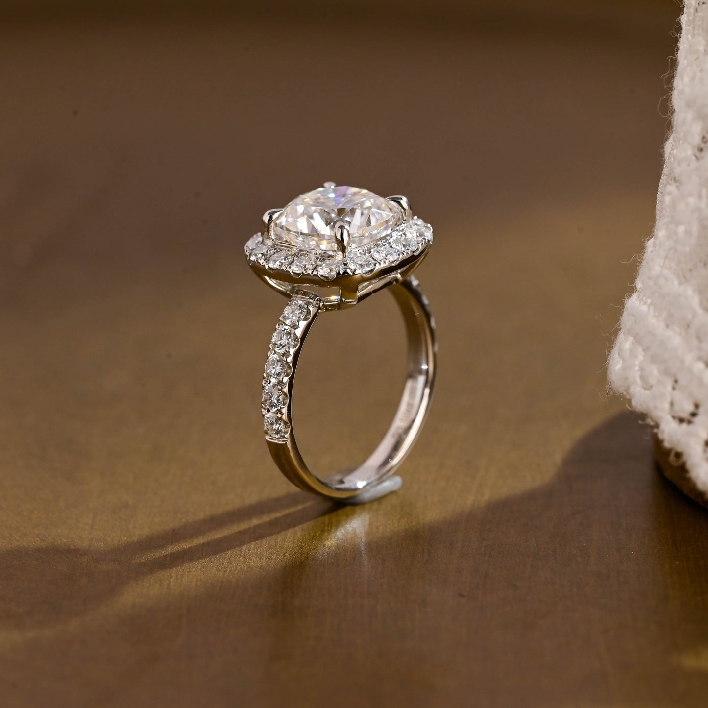 2 CT Round Three Stones Lab Grown Diamond Engagement Ring