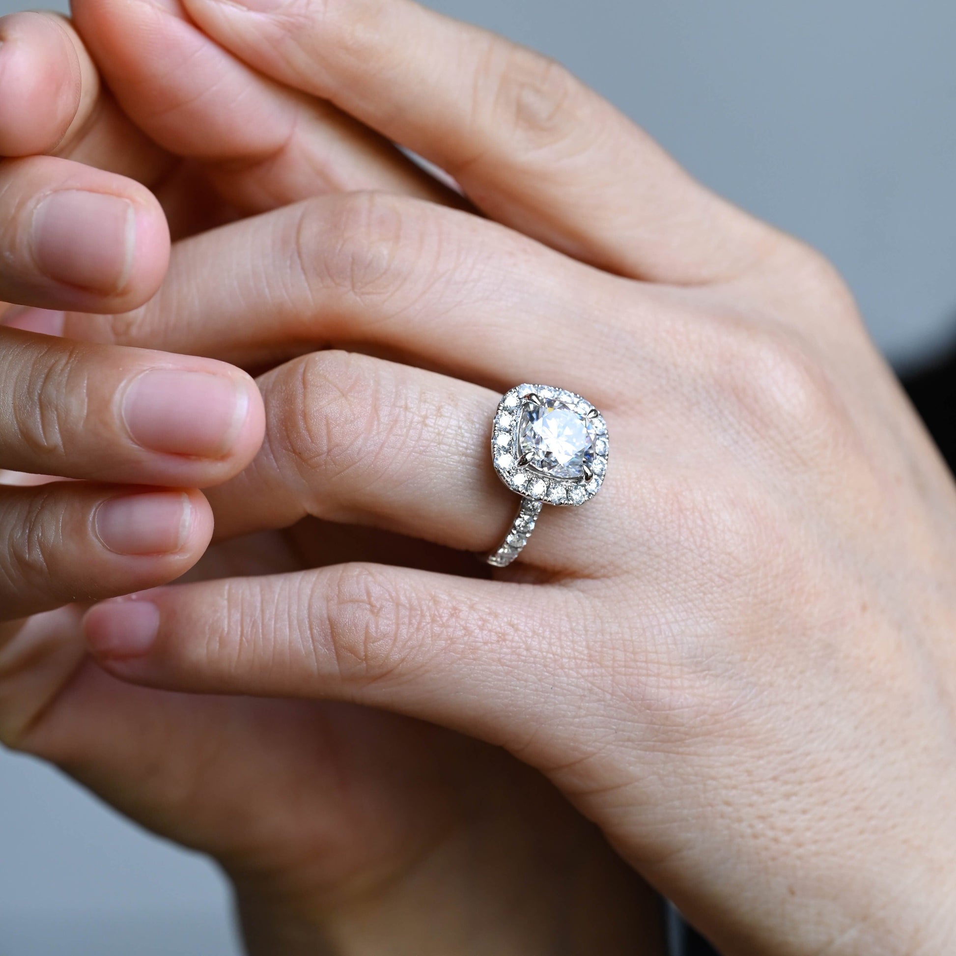 2 CT Round Three Stones Lab Grown Diamond Engagement Ring