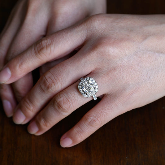 2 CT Round Three Stones Lab Grown Diamond Engagement Ring