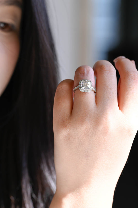 2 CT Round Three Stones Lab Grown Diamond Engagement Ring