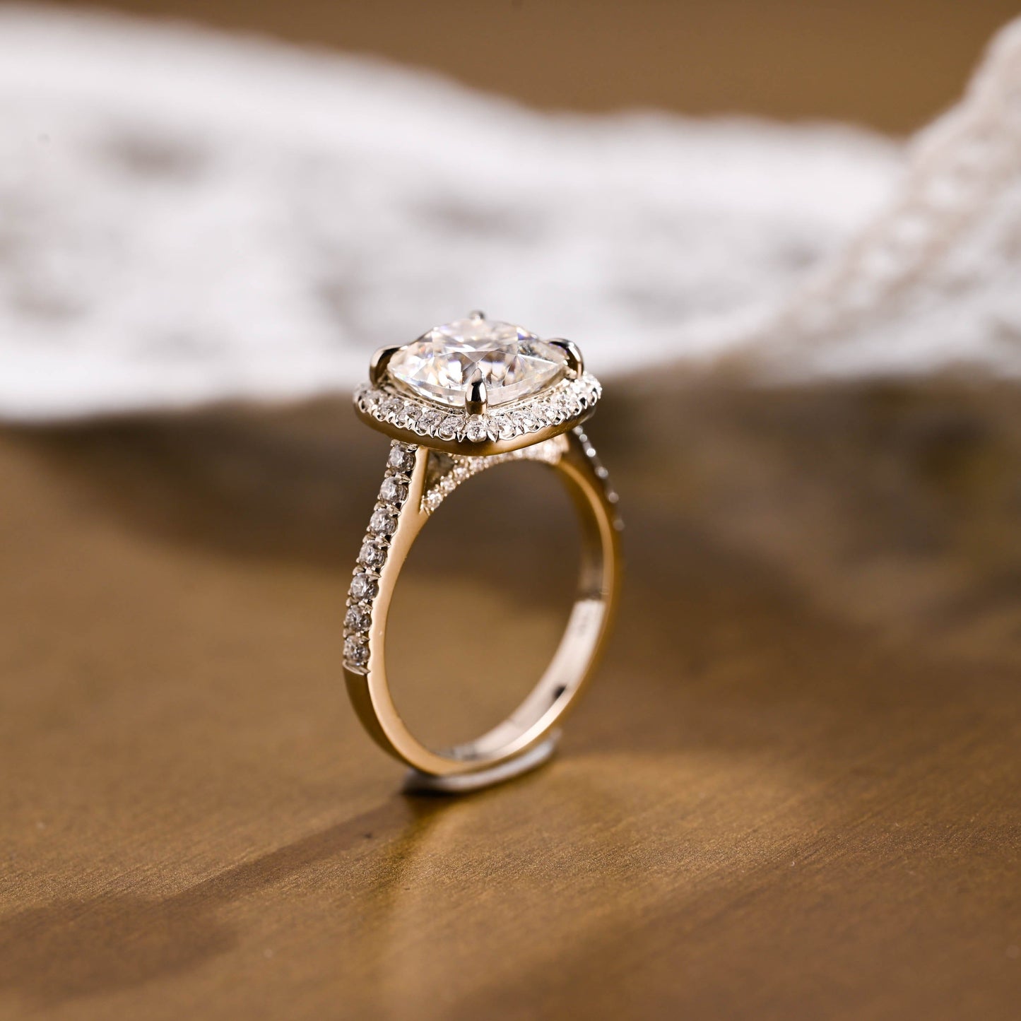 2 CT Round Three Stones Lab Grown Diamond Engagement Ring