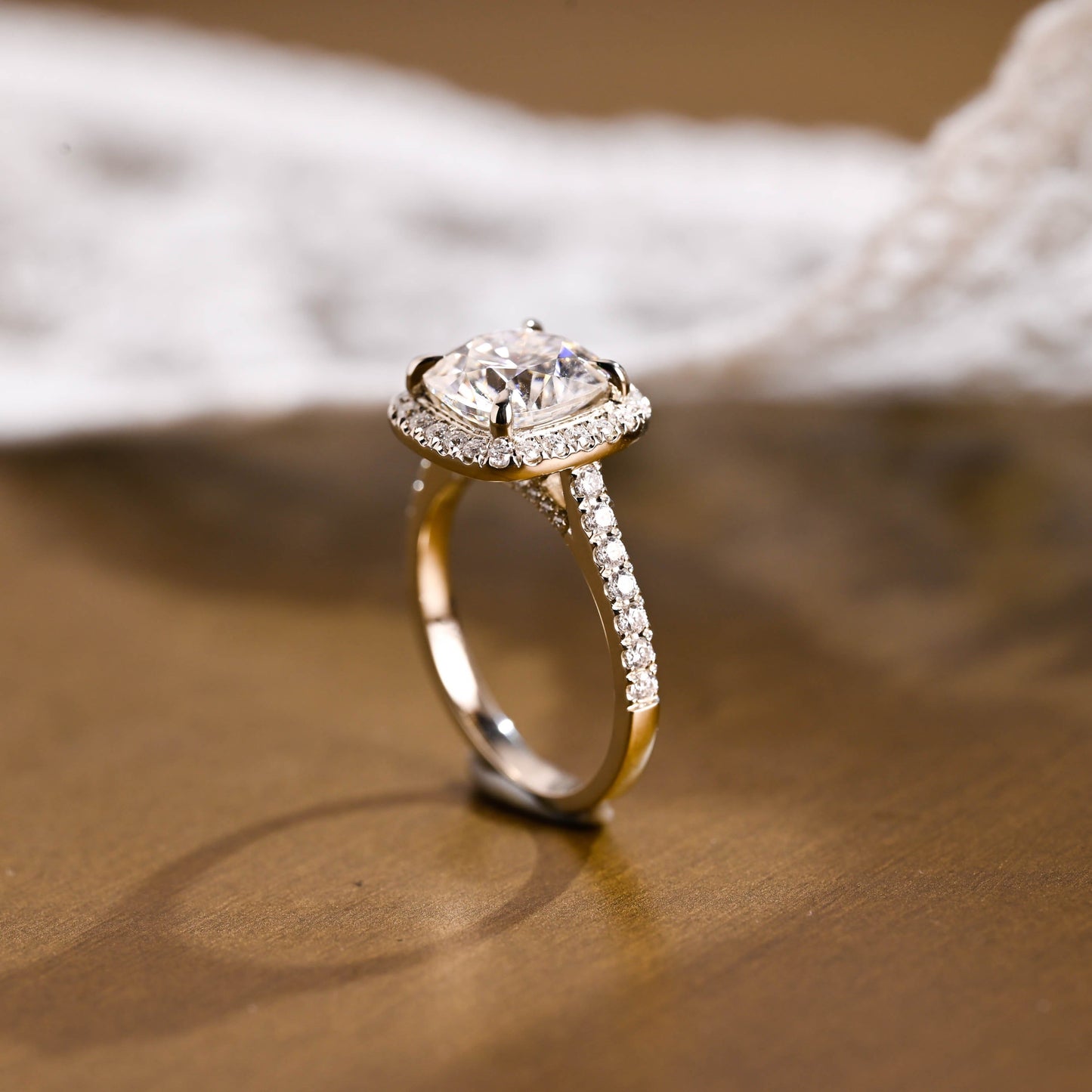 2 CT Round Three Stones Lab Grown Diamond Engagement Ring