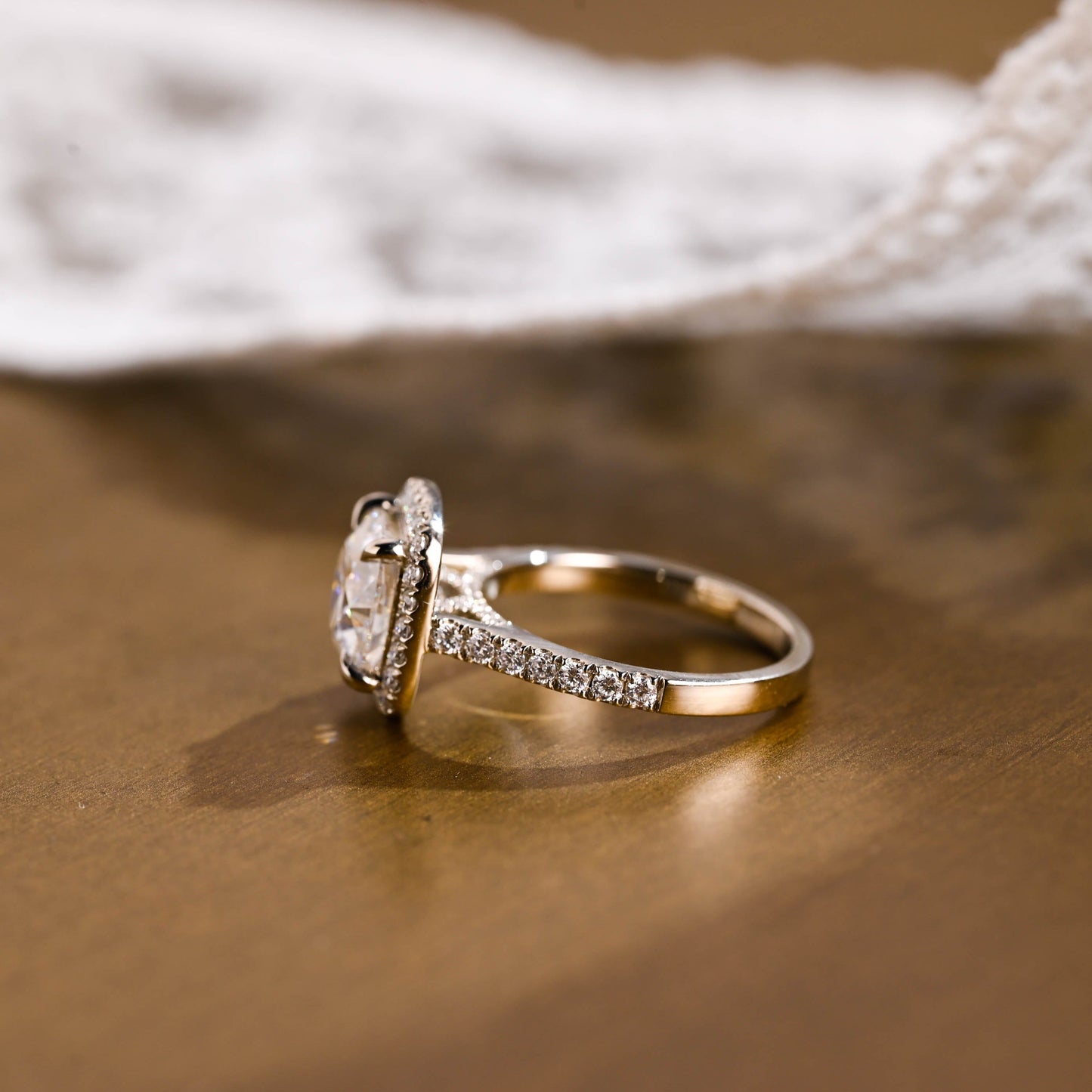 2 CT Round Three Stones Lab Grown Diamond Engagement Ring