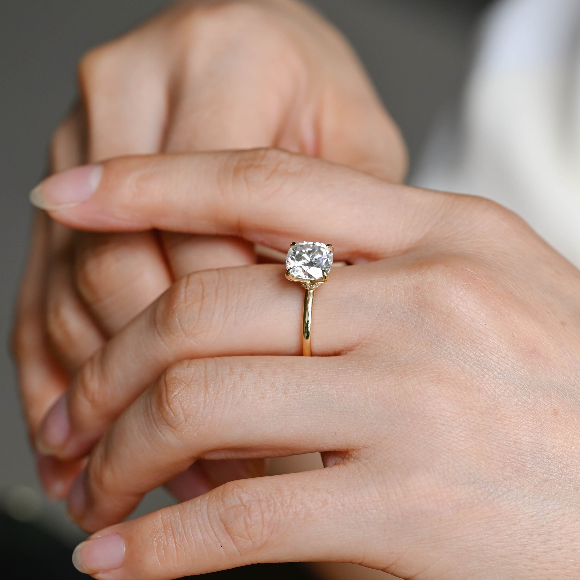 2 CT Round Three Stones Lab Grown Diamond Engagement Ring