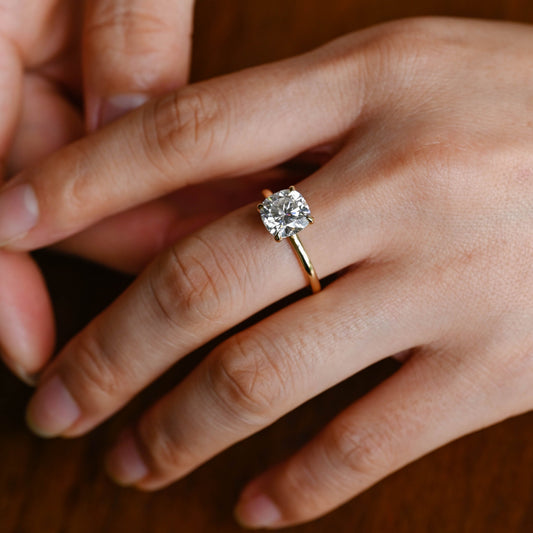 2 CT Round Three Stones Lab Grown Diamond Engagement Ring