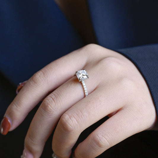 2 CT Round Three Stones Lab Grown Diamond Engagement Ring