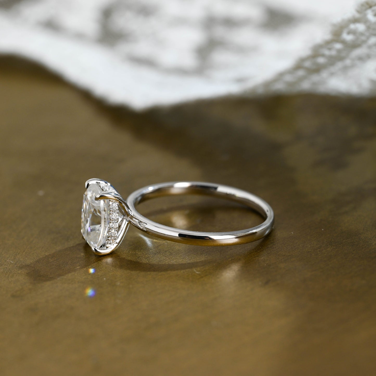 2 CT Round Three Stones Lab Grown Diamond Engagement Ring