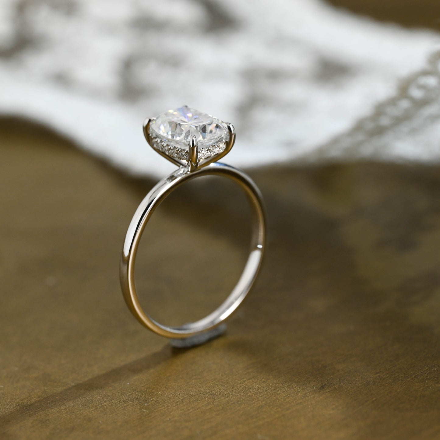 2 CT Round Three Stones Lab Grown Diamond Engagement Ring