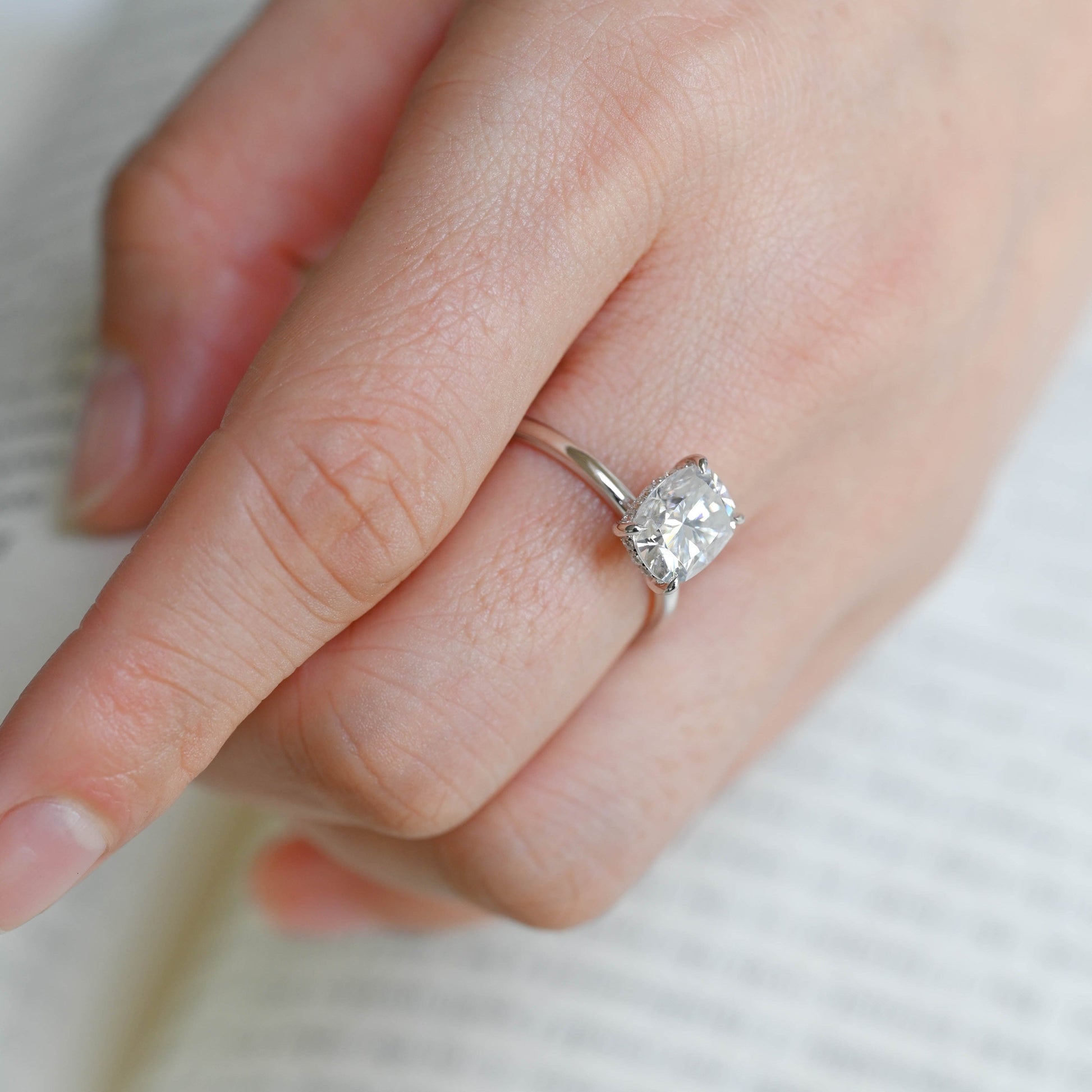 2 CT Round Three Stones Lab Grown Diamond Engagement Ring
