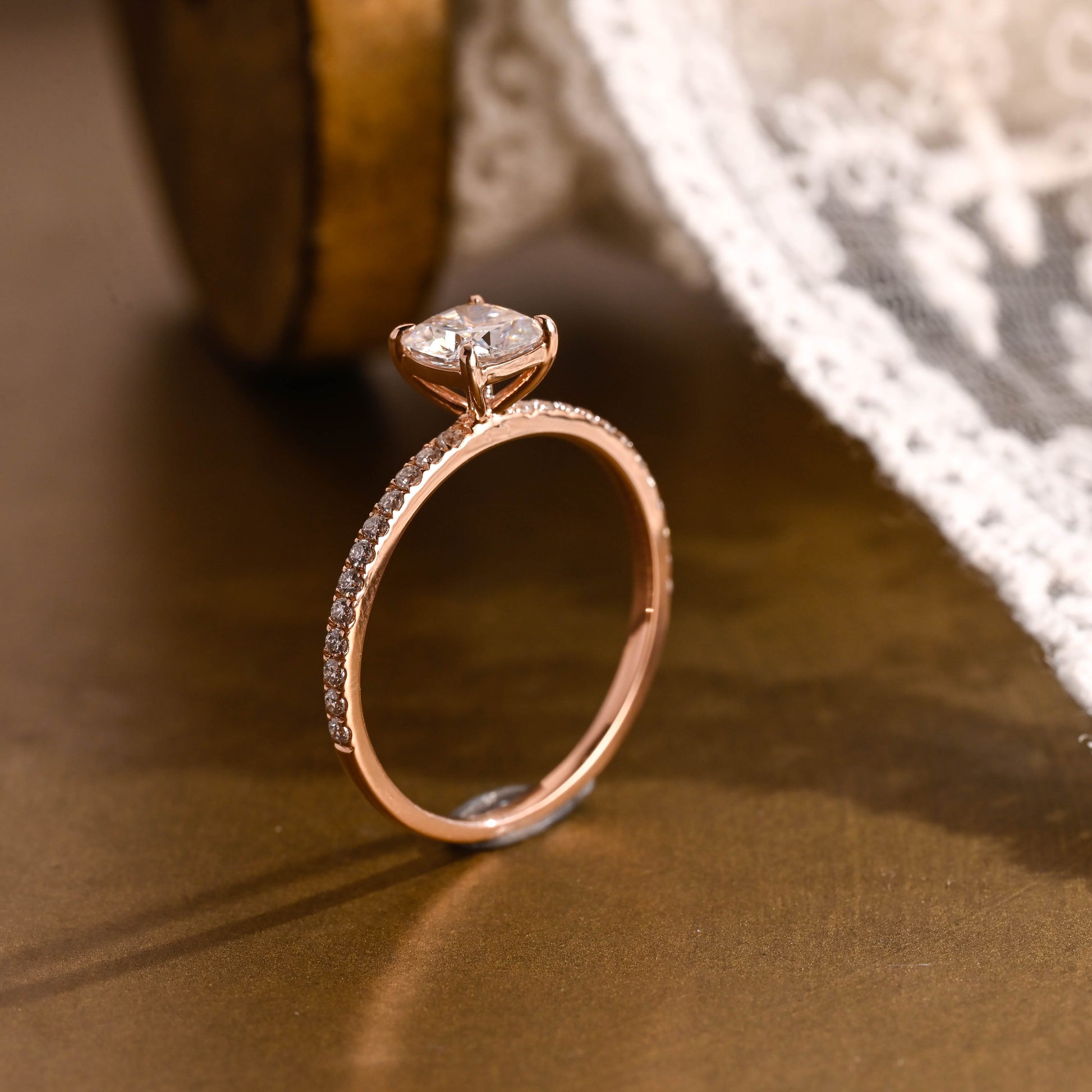 2 CT Round Three Stones Lab Grown Diamond Engagement Ring