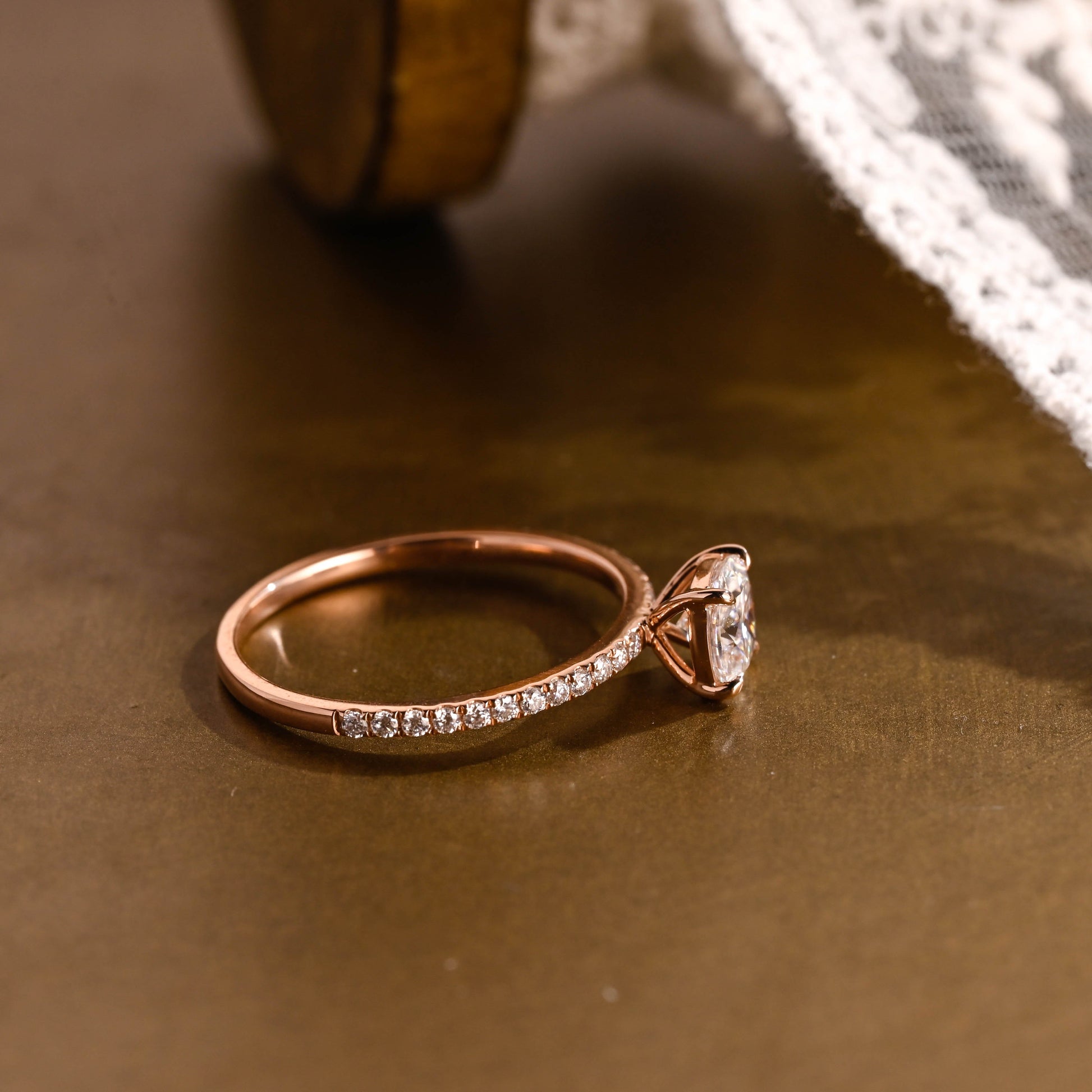 2 CT Round Three Stones Lab Grown Diamond Engagement Ring