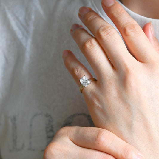 2 CT Round Three Stones Lab Grown Diamond Engagement Ring