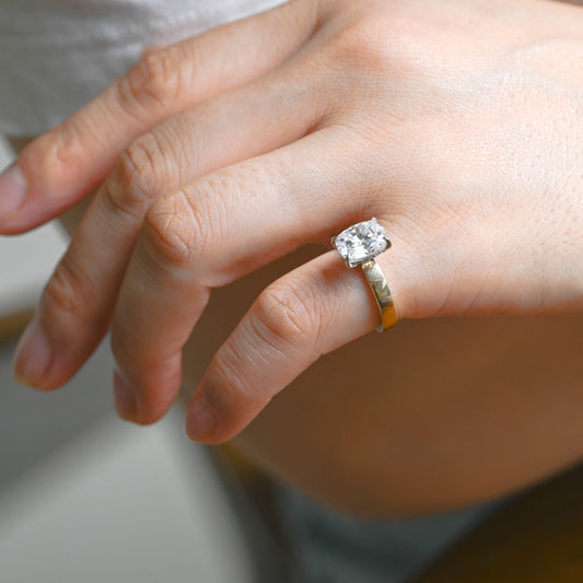 2 CT Round Three Stones Lab Grown Diamond Engagement Ring