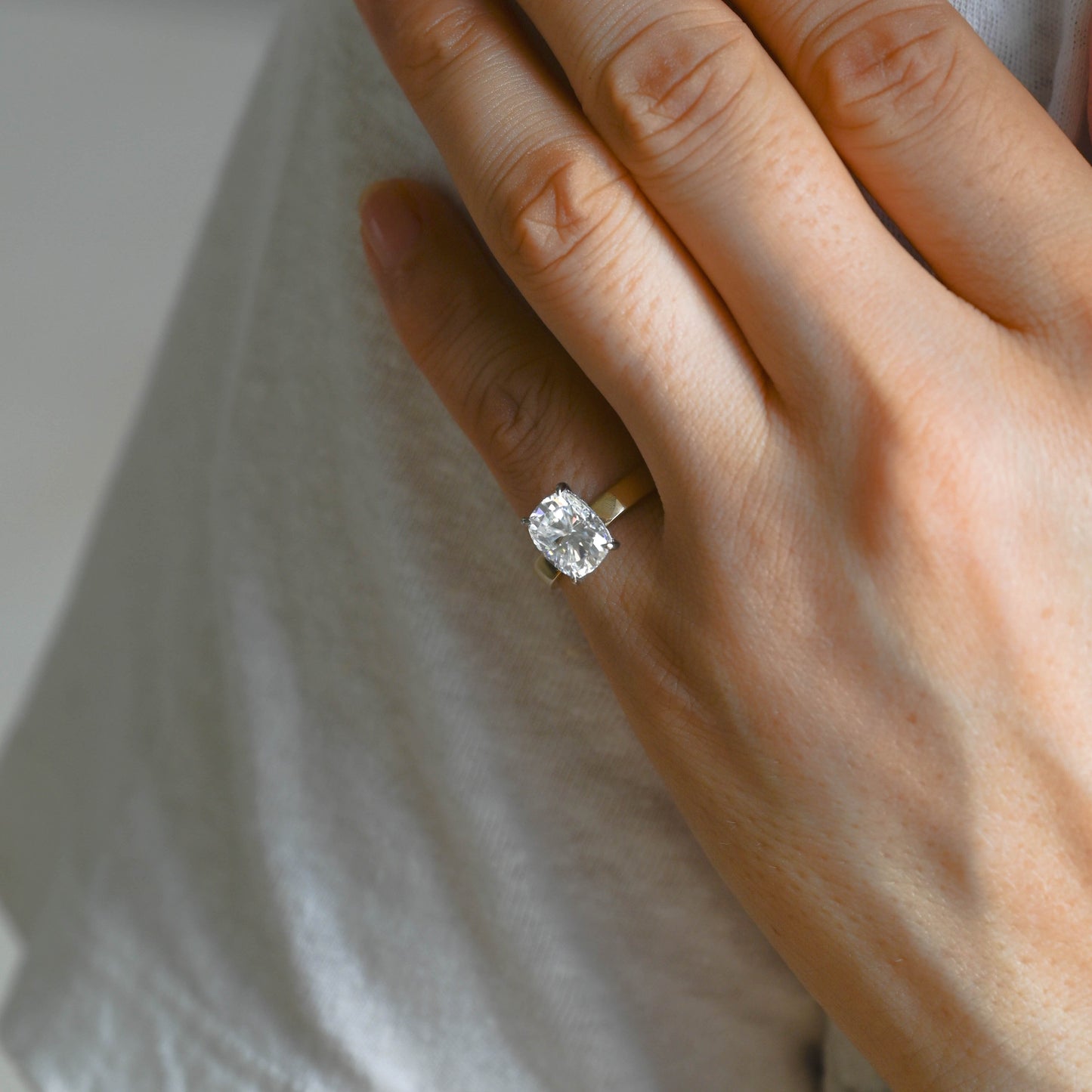2 CT Round Three Stones Lab Grown Diamond Engagement Ring