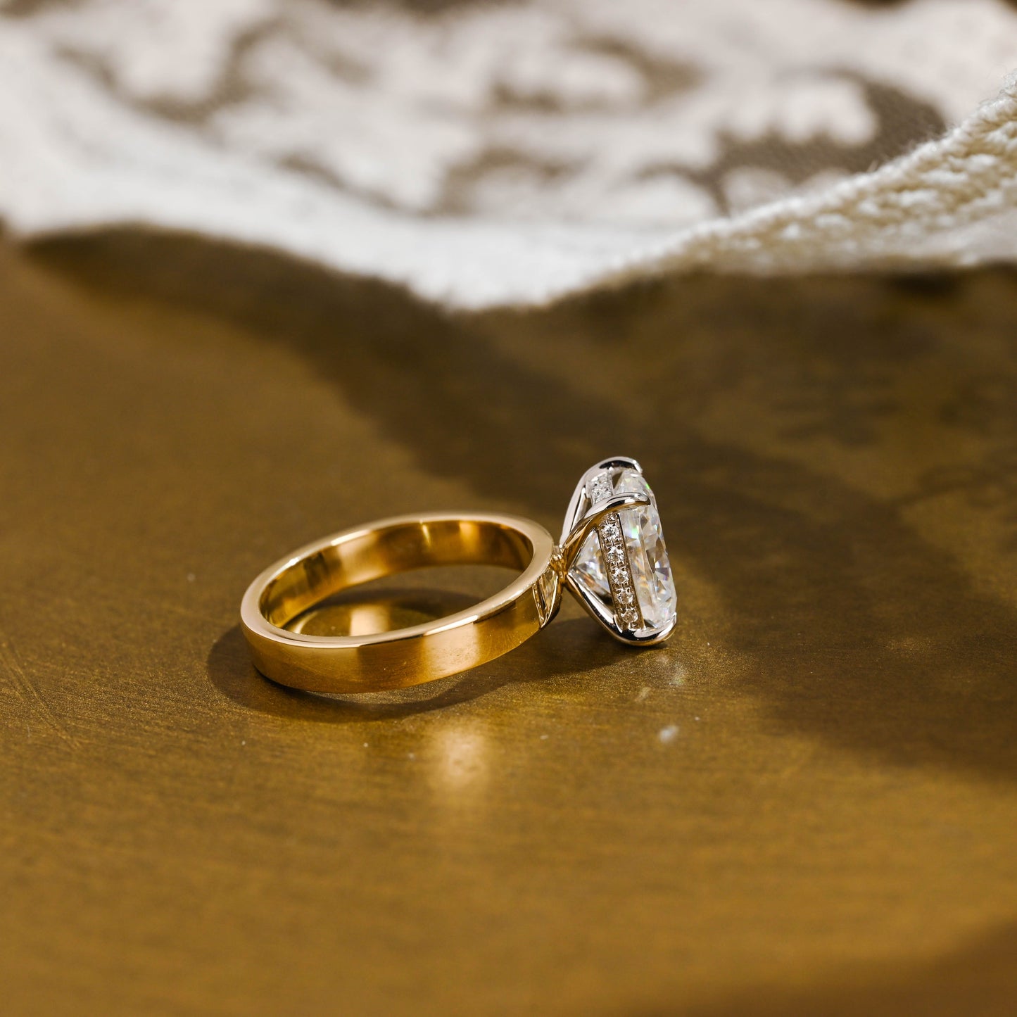 2 CT Round Three Stones Lab Grown Diamond Engagement Ring