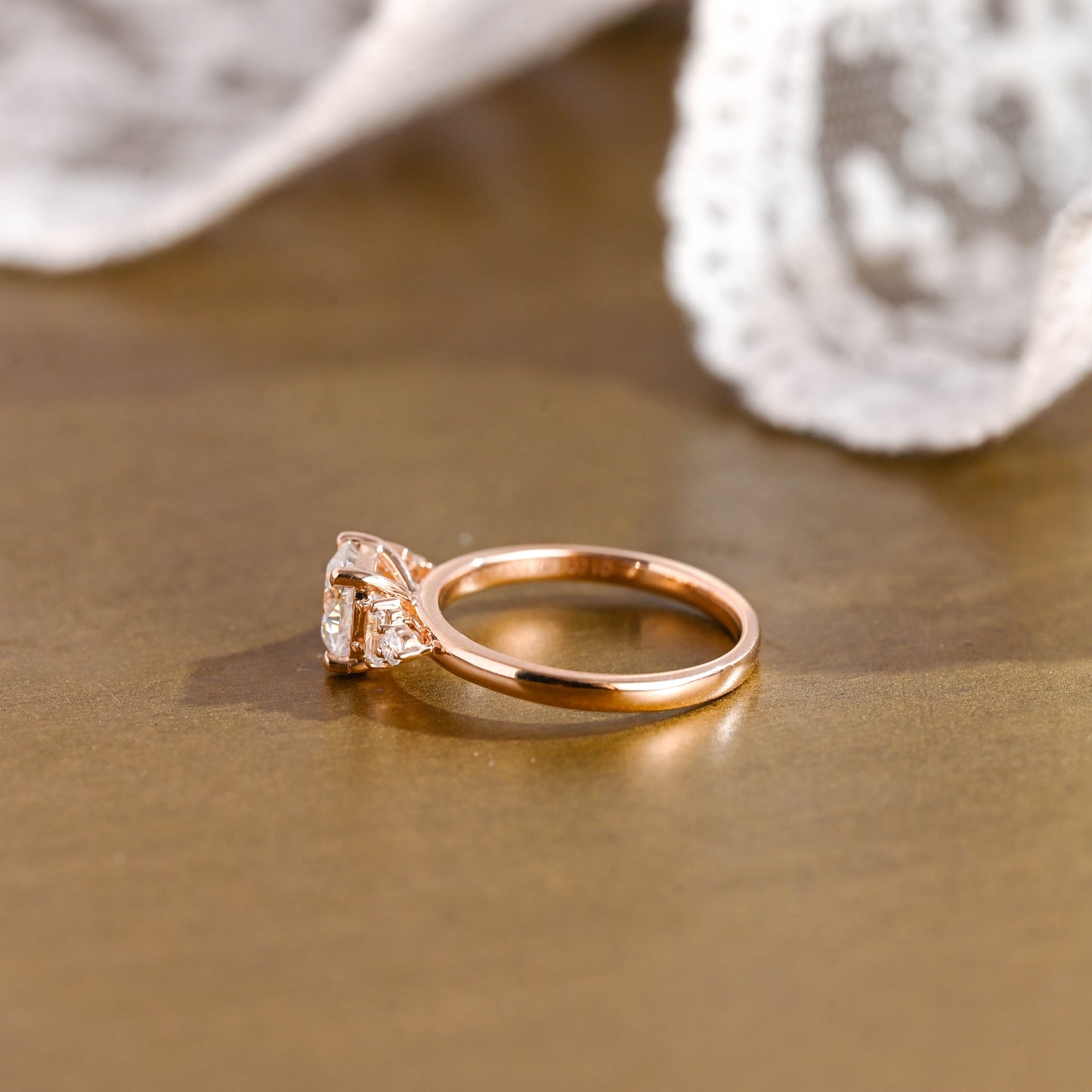 2 CT Round Three Stones Lab Grown Diamond Engagement Ring