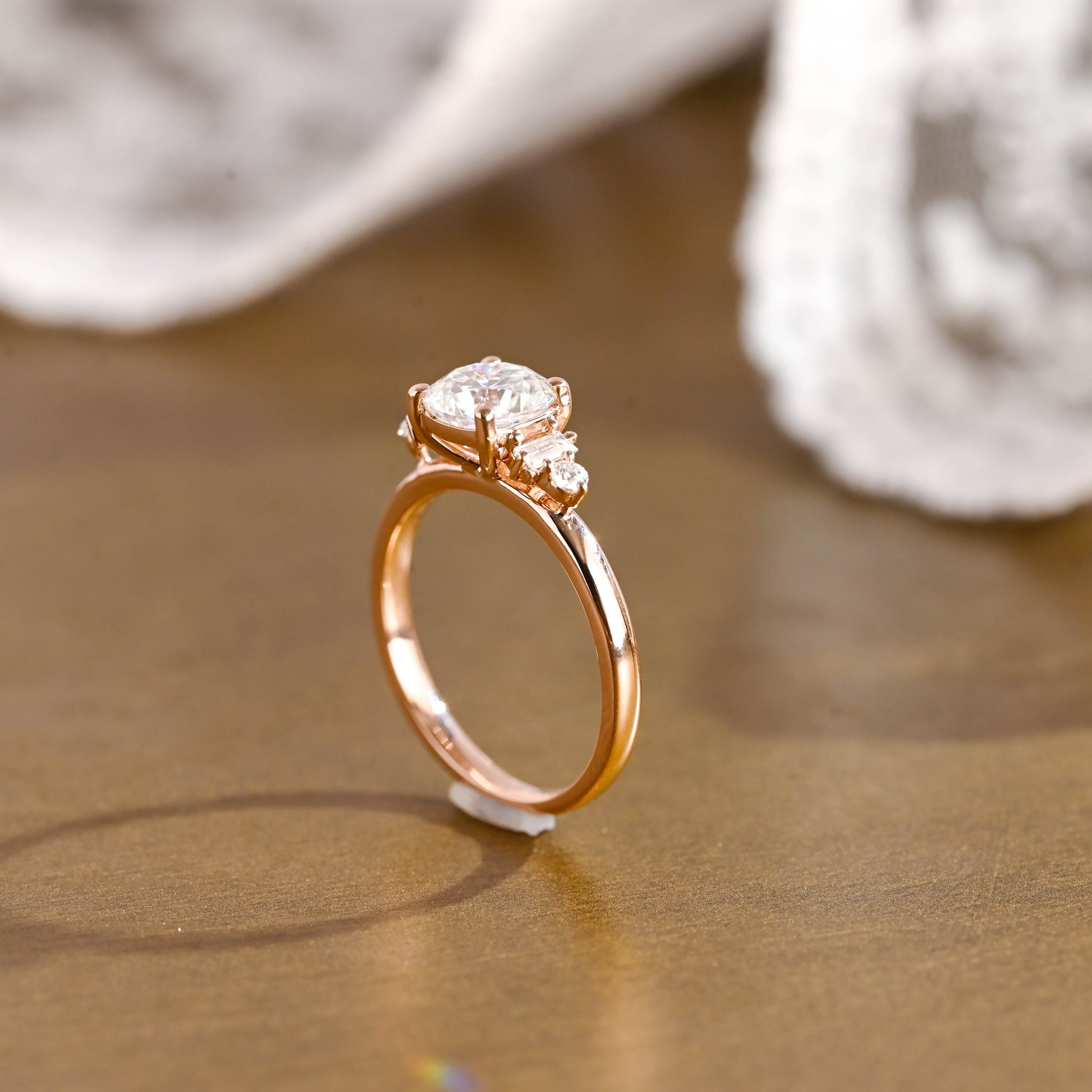 2 CT Round Three Stones Lab Grown Diamond Engagement Ring