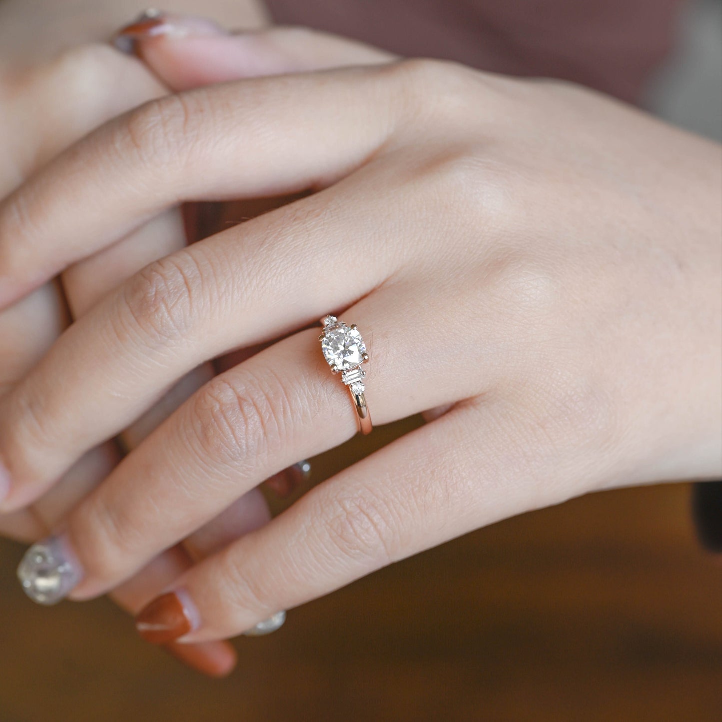 2 CT Round Three Stones Lab Grown Diamond Engagement Ring