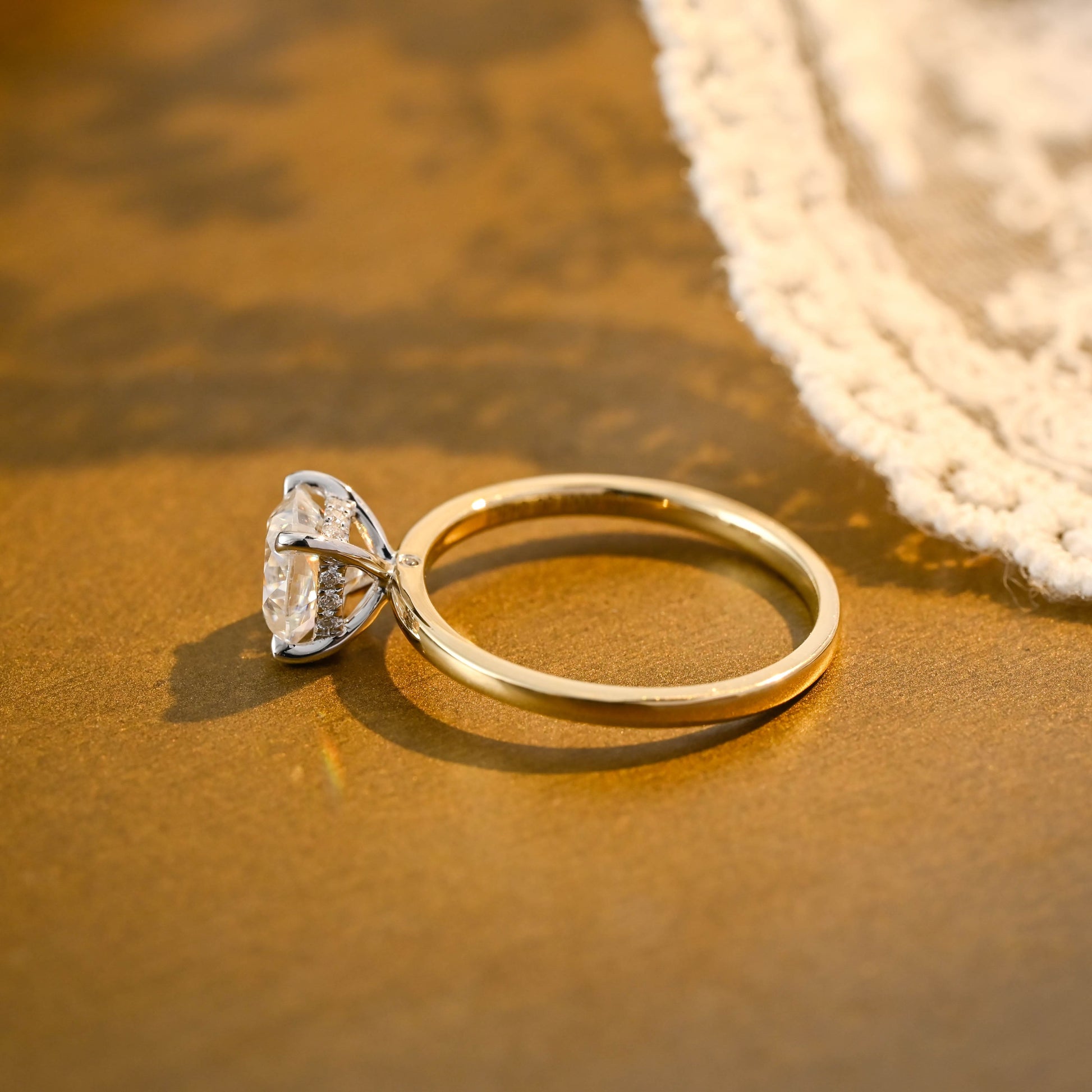 2 CT Round Three Stones Lab Grown Diamond Engagement Ring