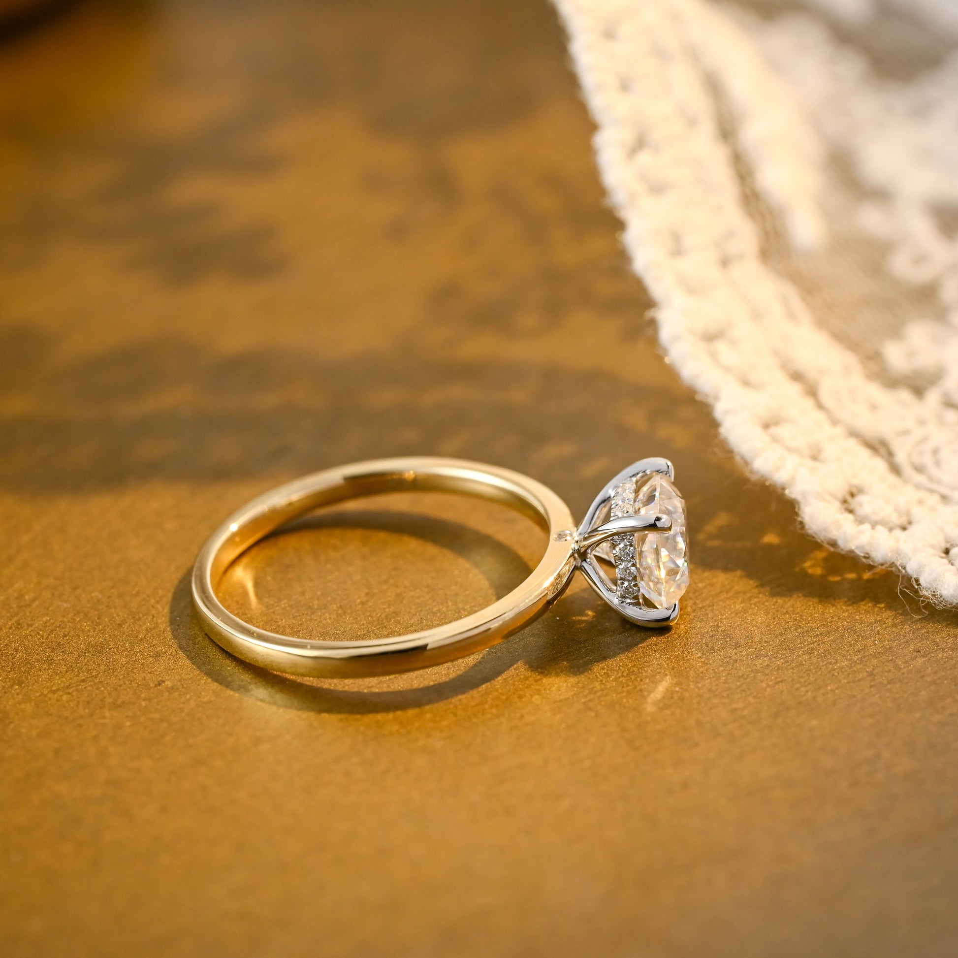 2 CT Round Three Stones Lab Grown Diamond Engagement Ring