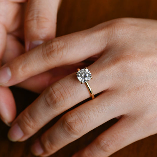 2 CT Round Three Stones Lab Grown Diamond Engagement Ring