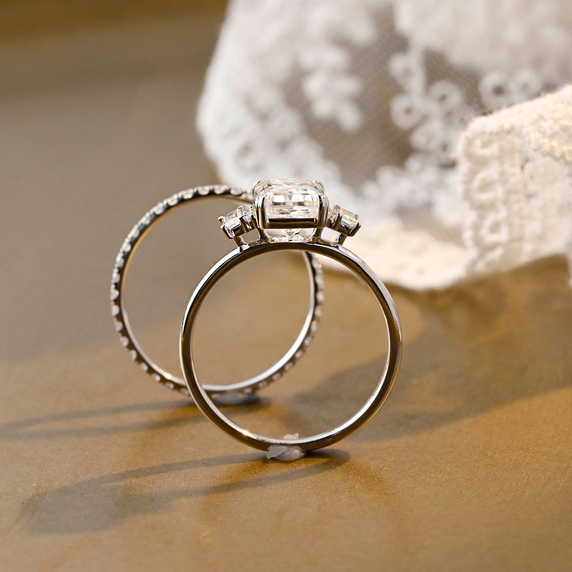 3.0 CT Round Pave Lab Grown Diamond Bridal Set