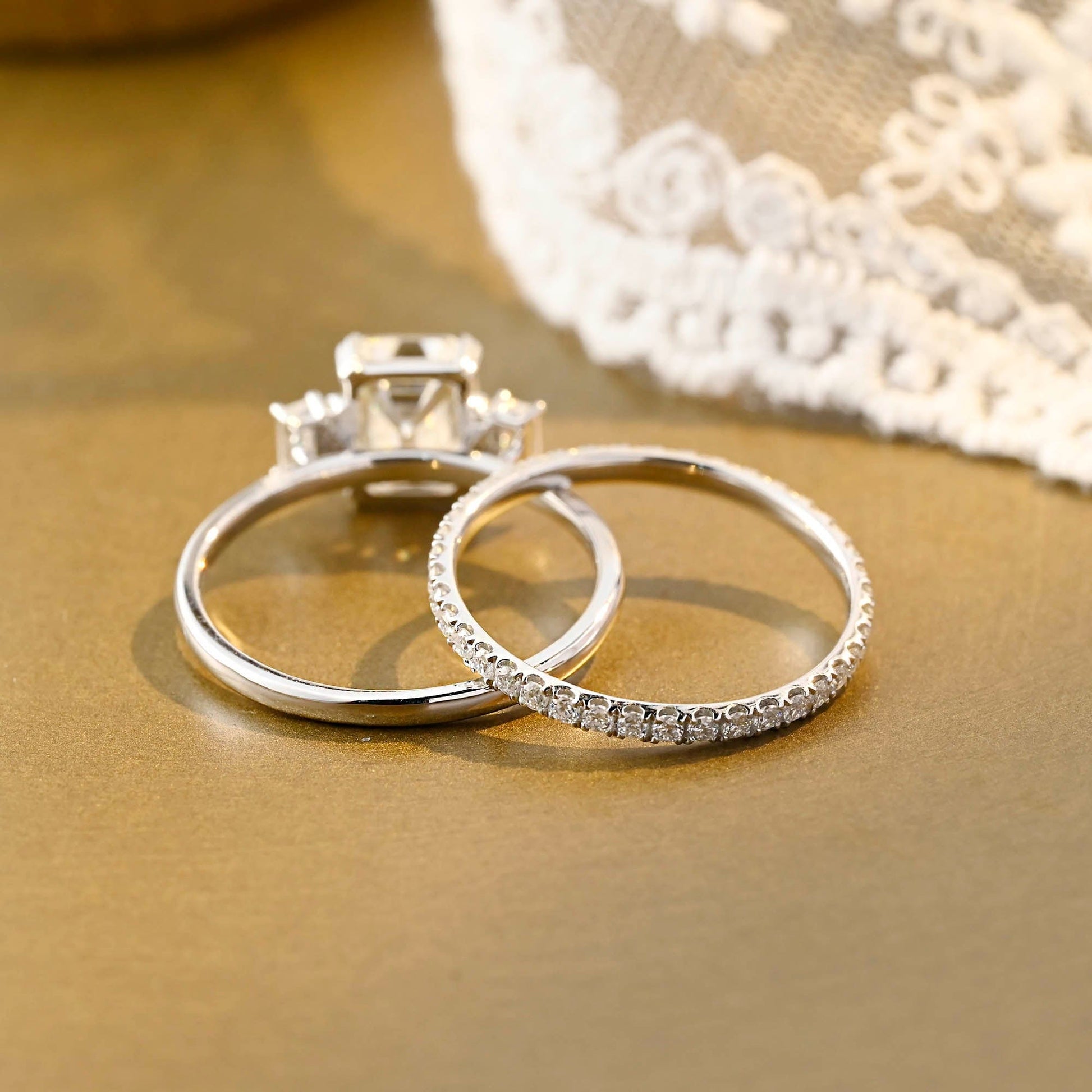3.0 CT Round Pave Lab Grown Diamond Bridal Set
