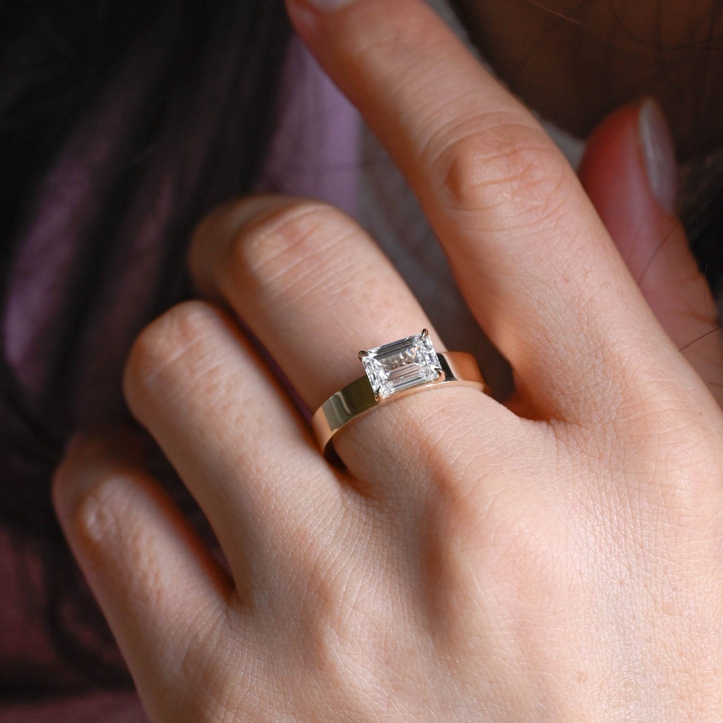 2 CT Round Three Stones Lab Grown Diamond Engagement Ring