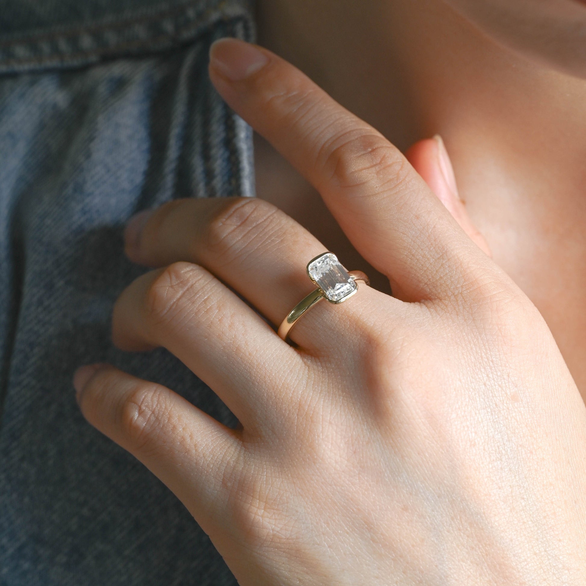 2 CT Round Three Stones Lab Grown Diamond Engagement Ring