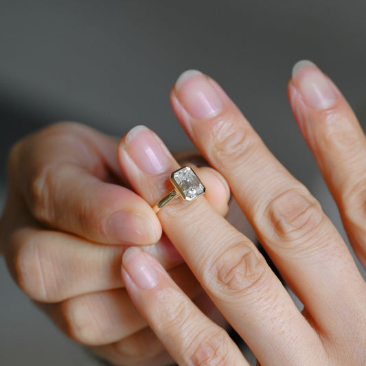 2 CT Round Three Stones Lab Grown Diamond Engagement Ring