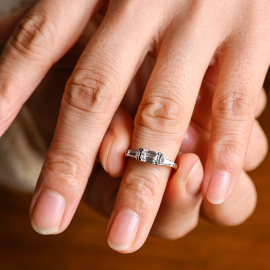 2 CT Round Three Stones Lab Grown Diamond Engagement Ring