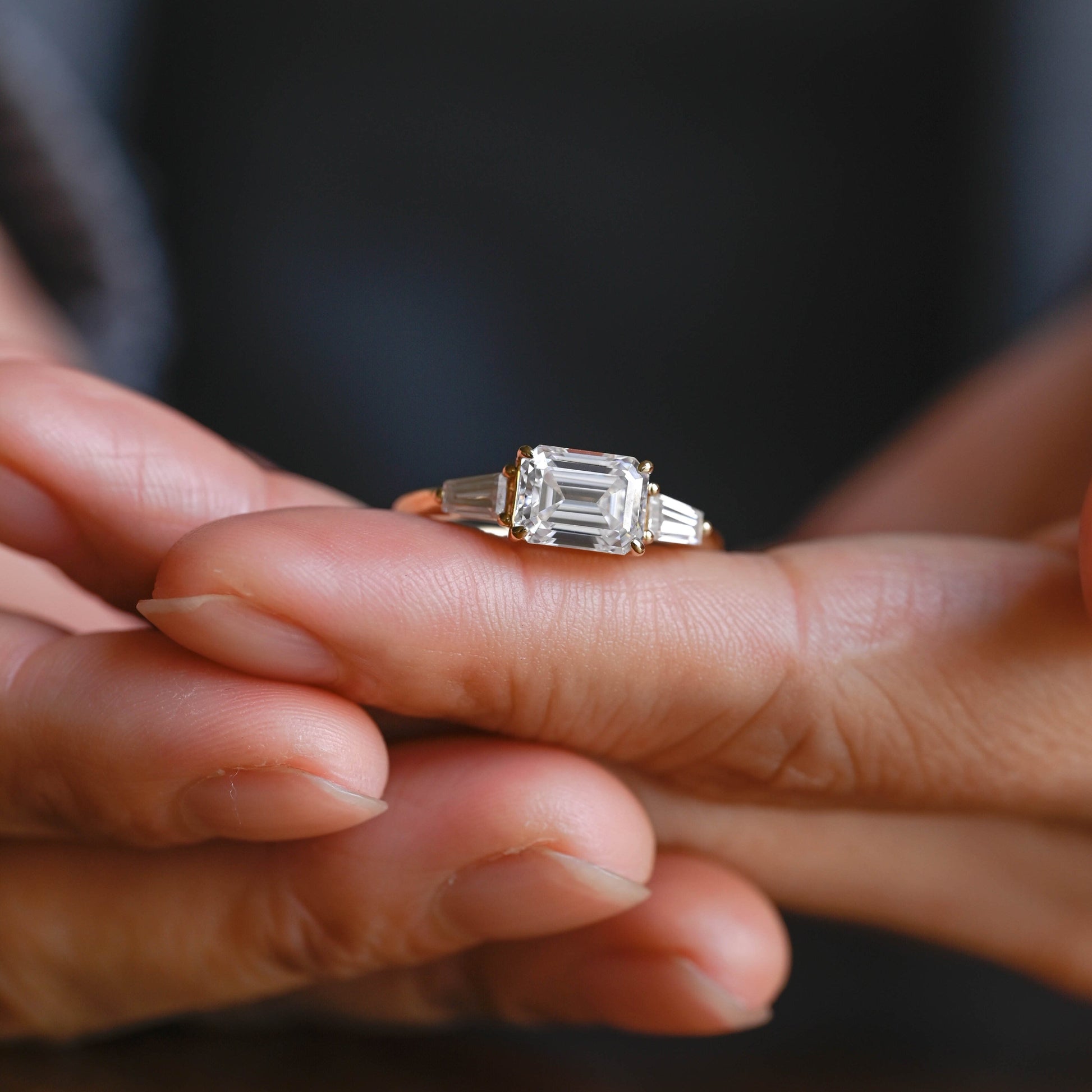 2 CT Round Three Stones Lab Grown Diamond Engagement Ring