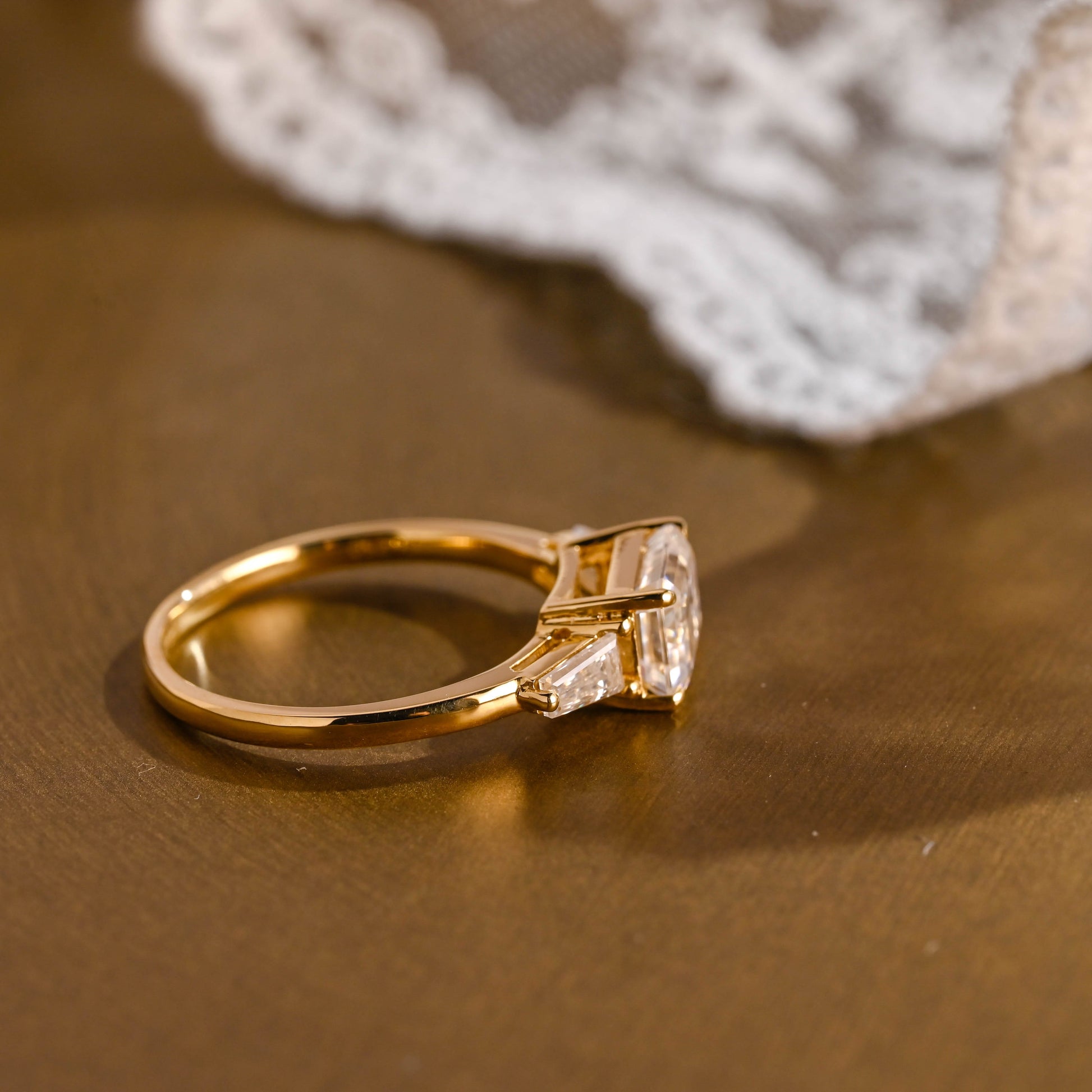 2 CT Round Three Stones Lab Grown Diamond Engagement Ring
