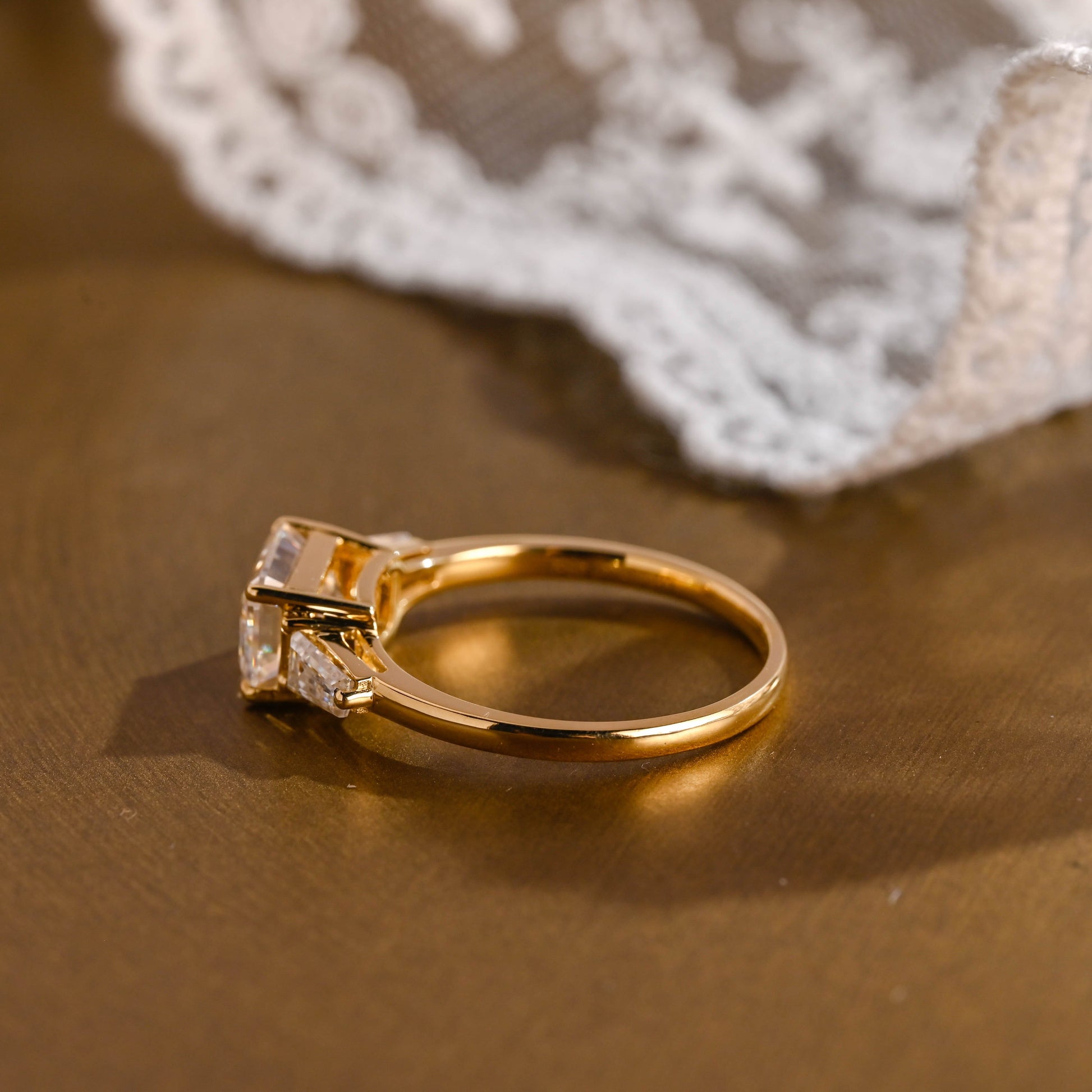 2 CT Round Three Stones Lab Grown Diamond Engagement Ring