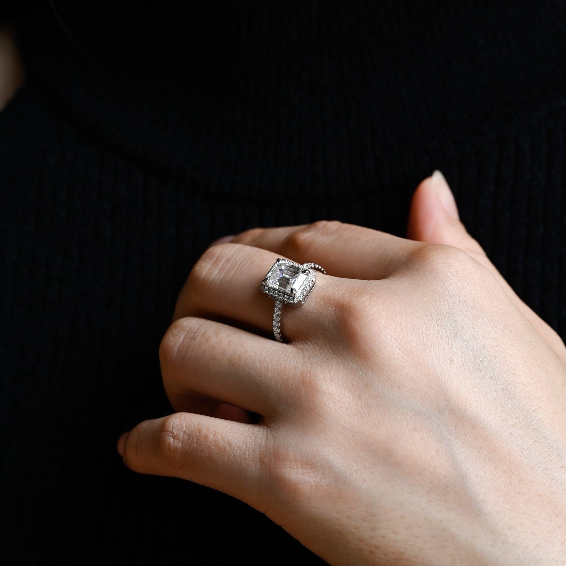 2 CT Round Three Stones Lab Grown Diamond Engagement Ring