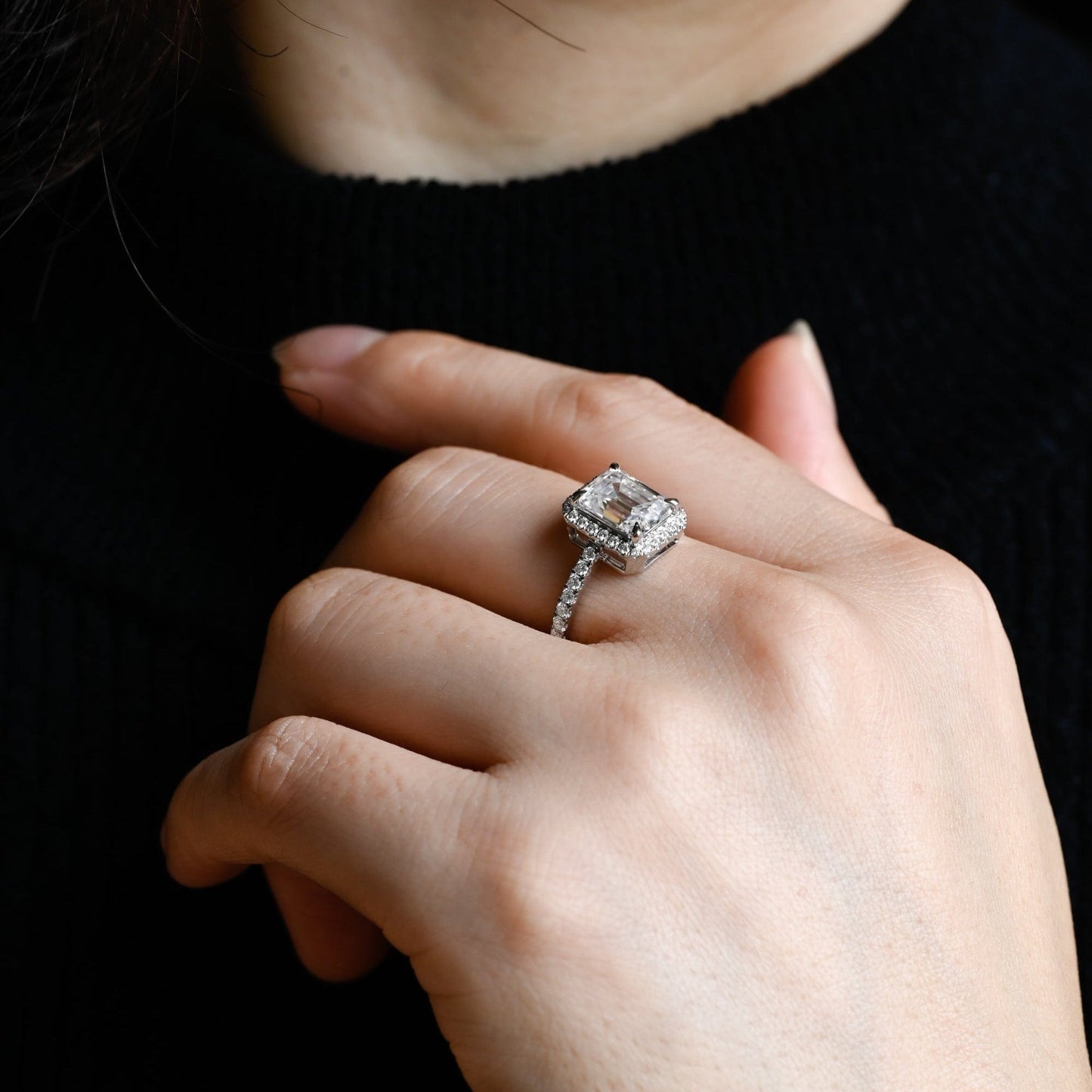 2 CT Round Three Stones Lab Grown Diamond Engagement Ring