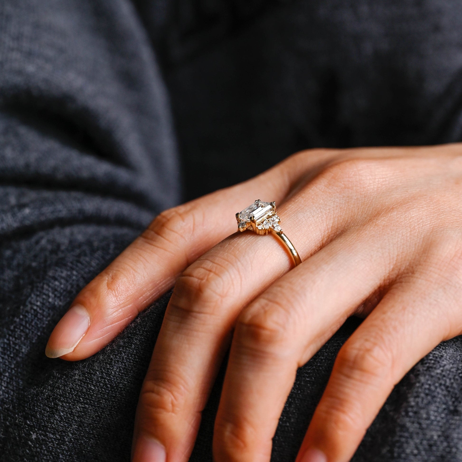 2 CT Round Three Stones Lab Grown Diamond Engagement Ring