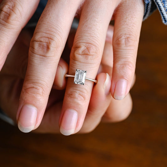 2 CT Round Three Stones Lab Grown Diamond Engagement Ring