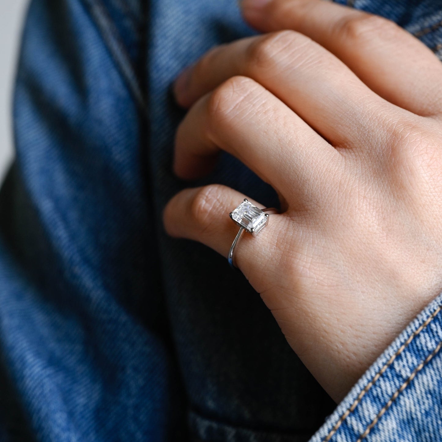 2 CT Round Three Stones Lab Grown Diamond Engagement Ring