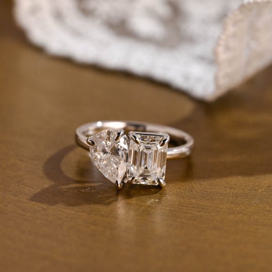 2 CT Round Three Stones Lab Grown Diamond Engagement Ring