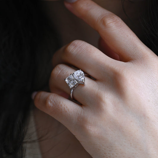 2 CT Round Three Stones Lab Grown Diamond Engagement Ring