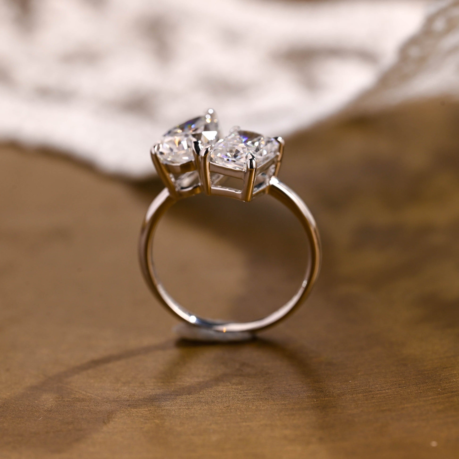 2 CT Round Three Stones Lab Grown Diamond Engagement Ring