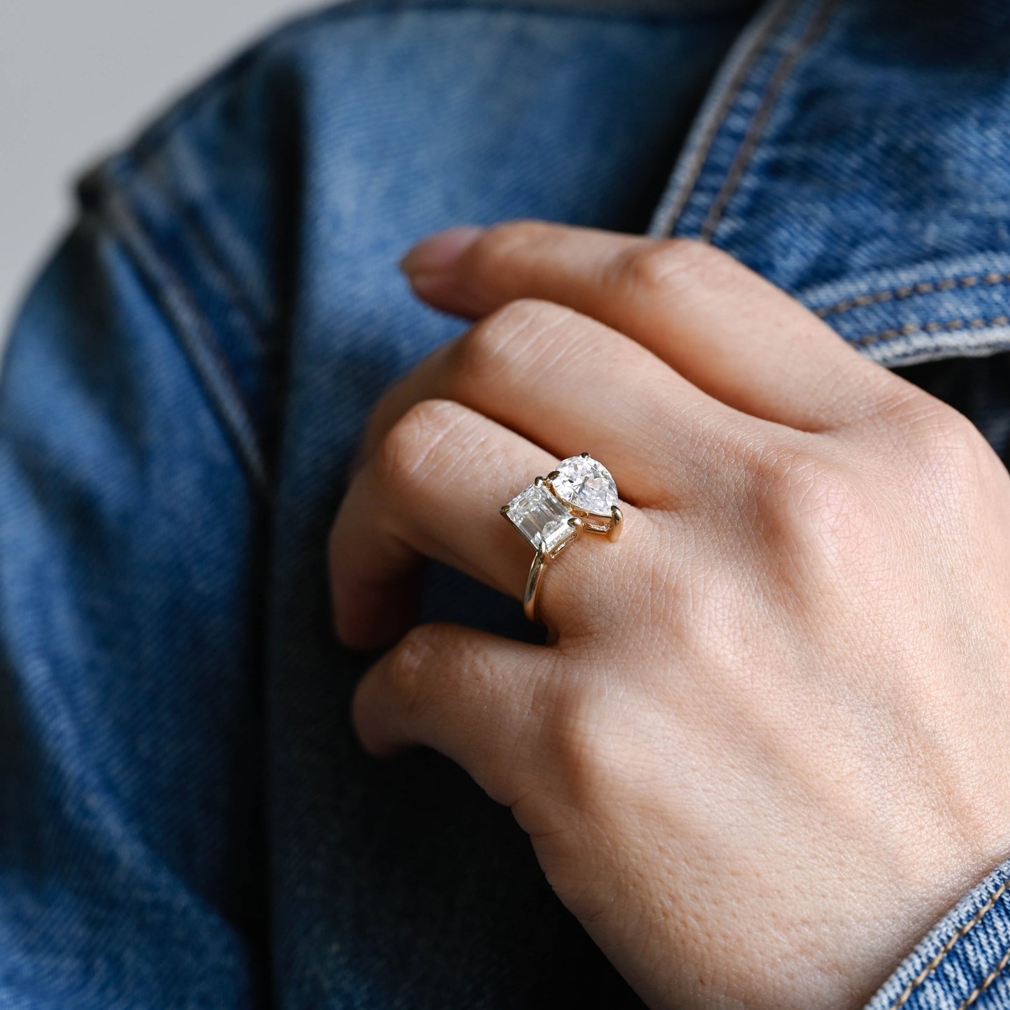 2 CT Round Three Stones Lab Grown Diamond Engagement Ring