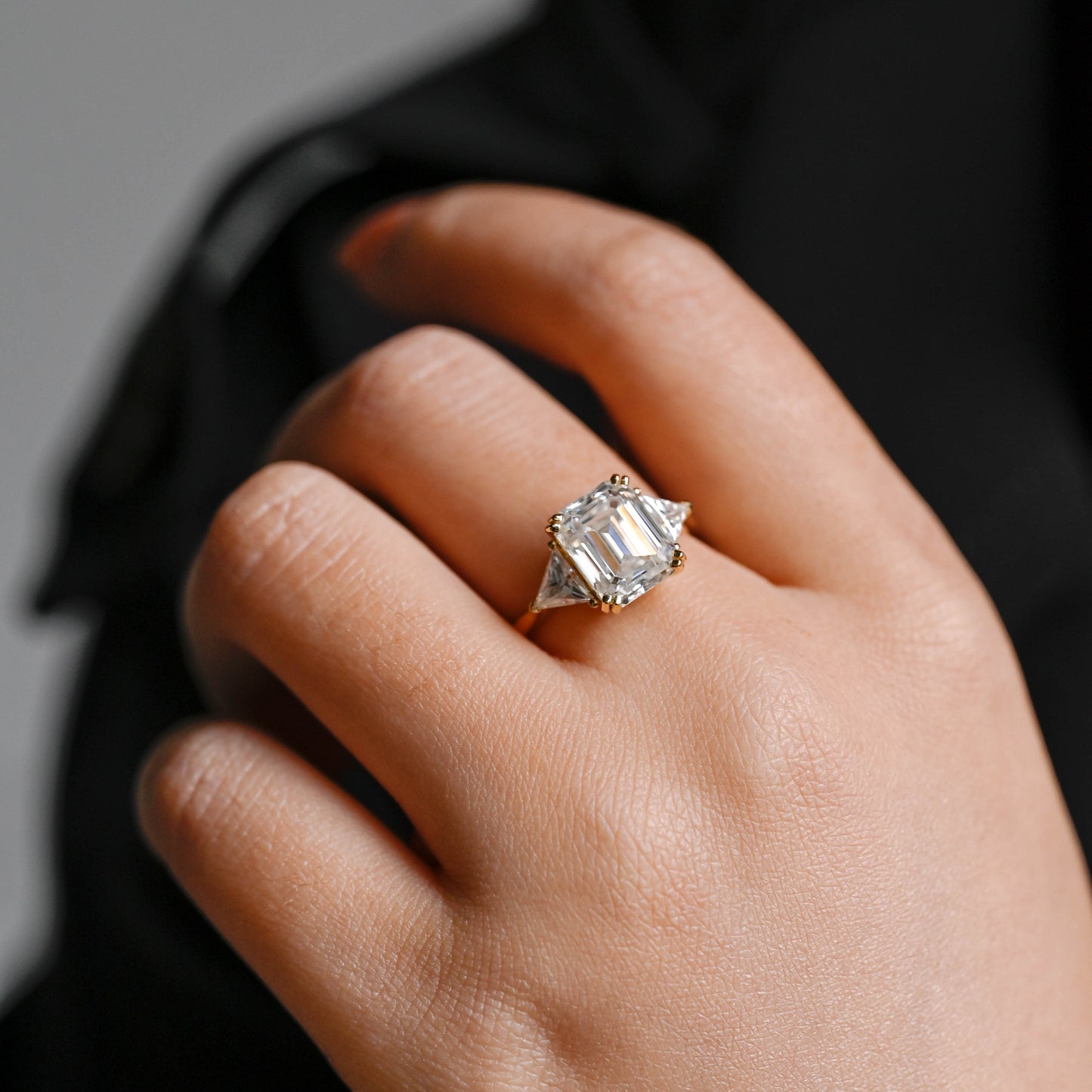 2 CT Round Three Stones Lab Grown Diamond Engagement Ring