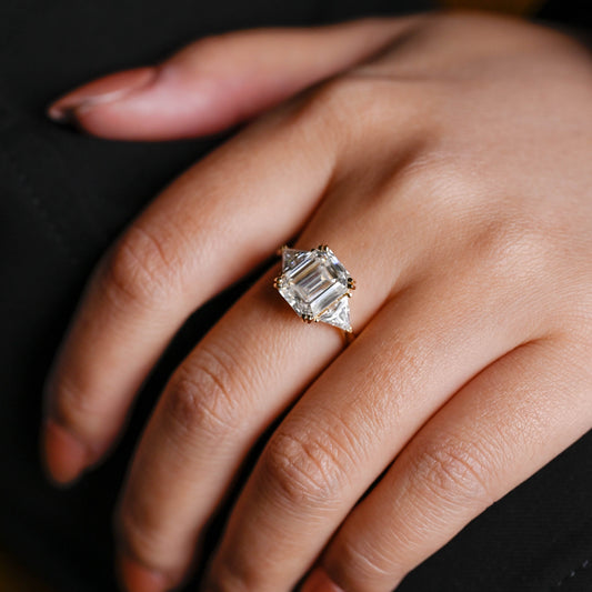 2 CT Round Three Stones Lab Grown Diamond Engagement Ring