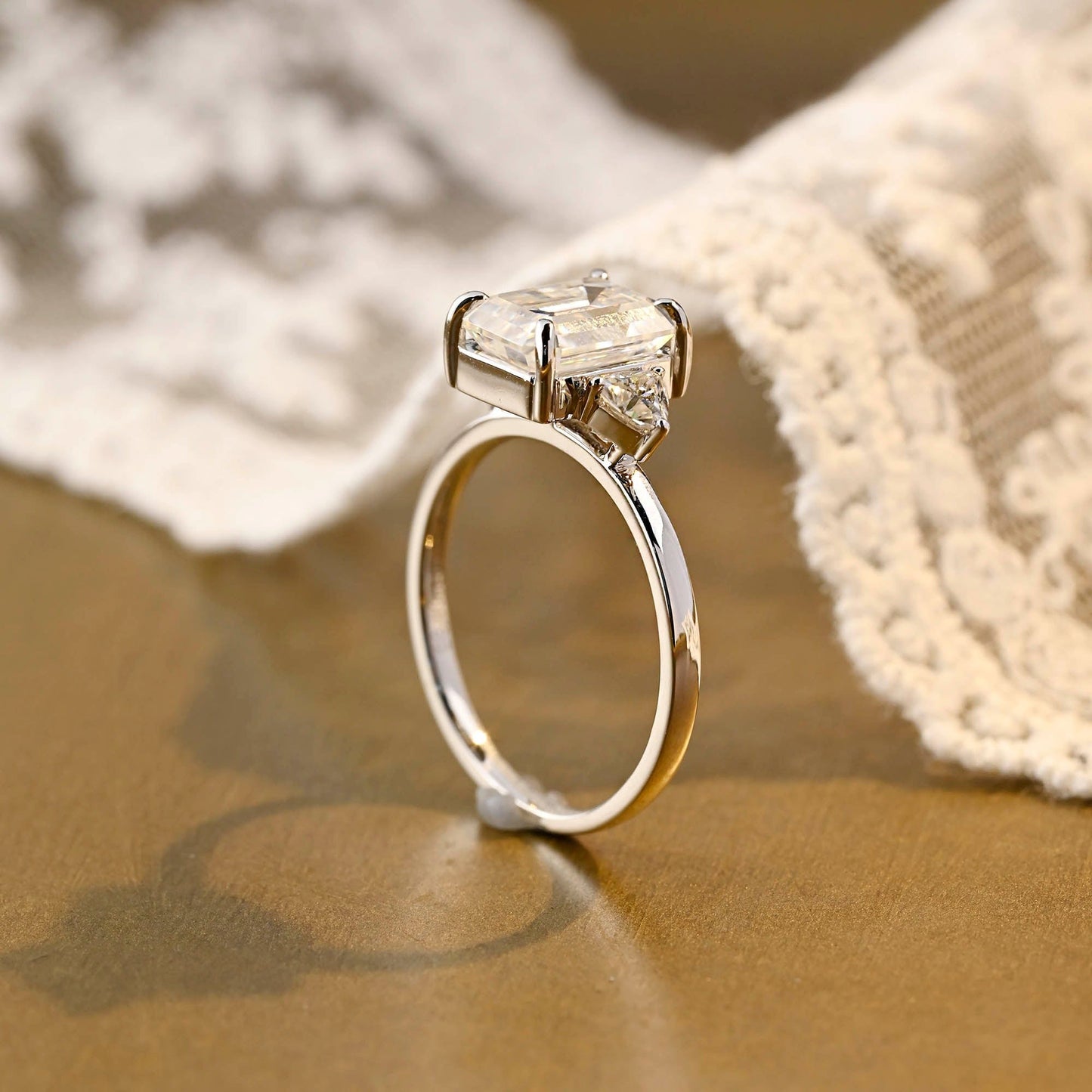 2 CT Round Three Stones Lab Grown Diamond Engagement Ring