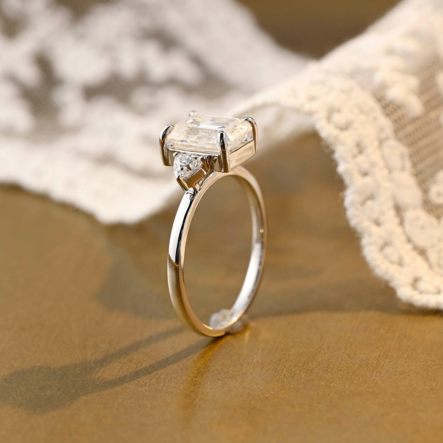 2 CT Round Three Stones Lab Grown Diamond Engagement Ring